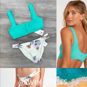 ☀️BILLABONG☀️RVCA☀️ SOL SEARCHER ROMEO FLORAL FULL BIKINI SET